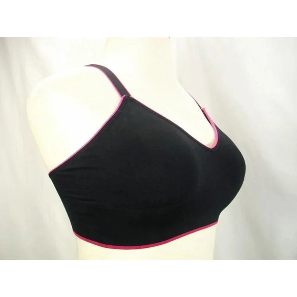 SMALL DKNY 835002 Fusion Energy Wire Free Bra Bralette Black & Pink NWT - Picture 3 of 4